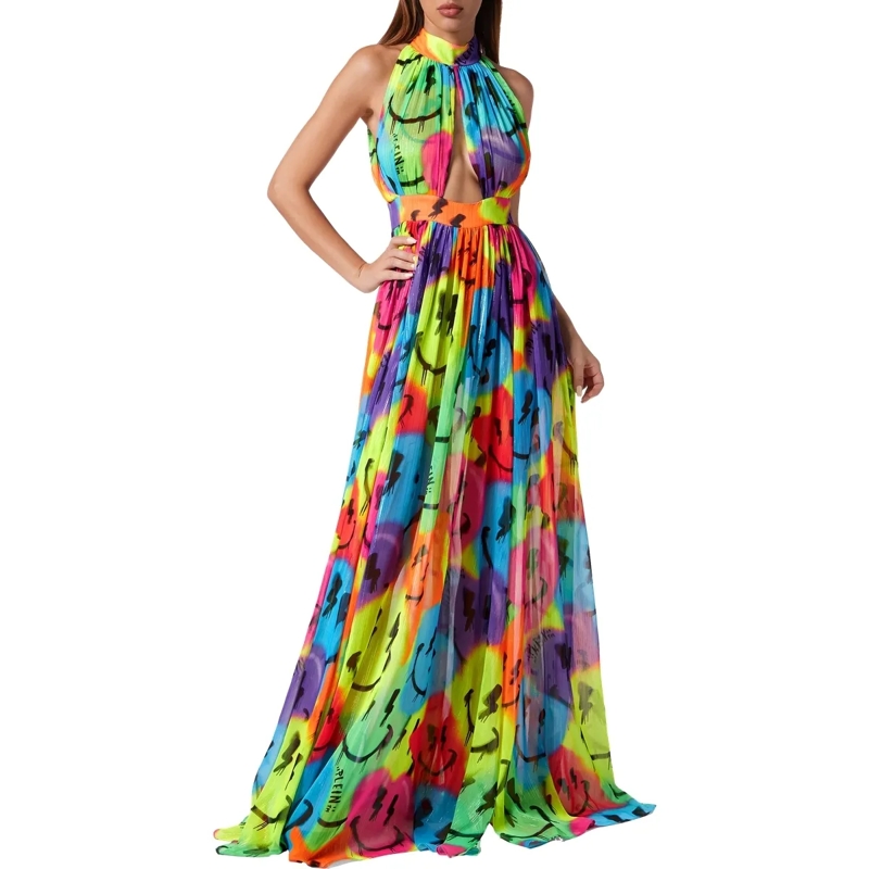 Philipp Plein Maxikleid Kleid Smile bunt(Image 3)