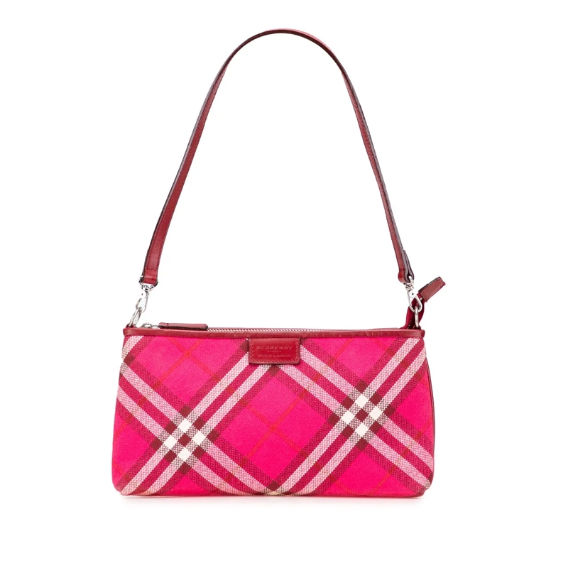 Burberry Sac à bandoulière Supernova Check Canvas Pochette rose