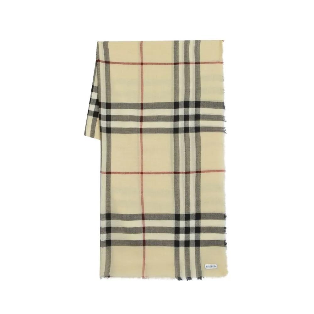 Burberry Tücher & Schals - Giant Check Scarf - Wool - Neutral - Gr. unisize - in Beige - für Damen