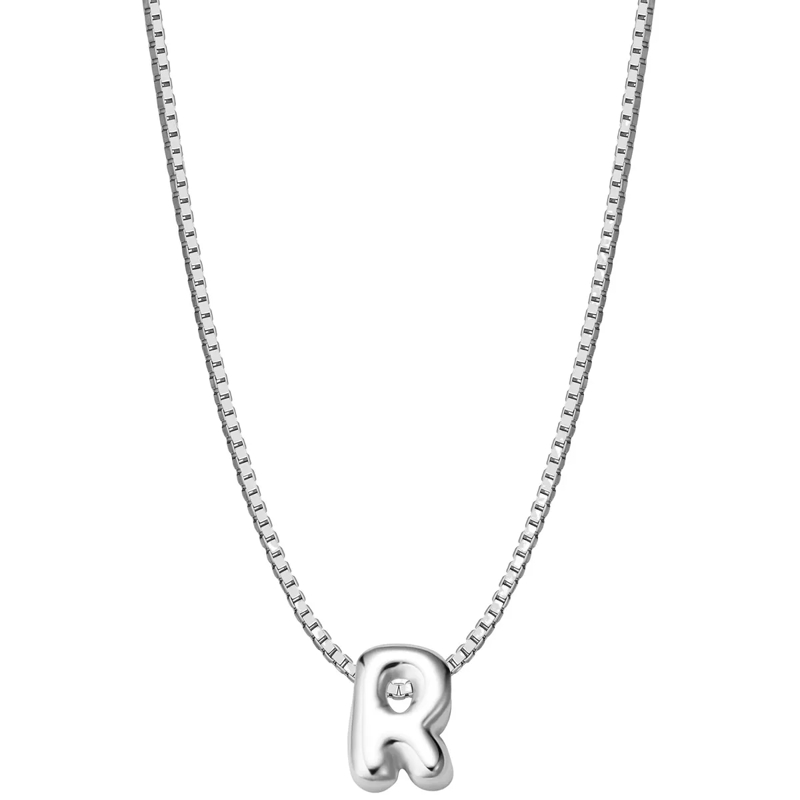 Glanzstücke München Mittellange Halskette Sterling Silber Halskette Buchstabe R silber