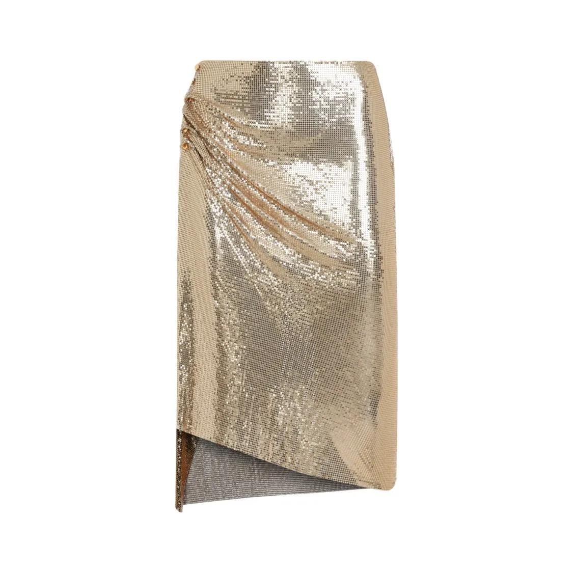 Paco Rabanne - Gold Aluminum Knee Skirt - Größe 36 - goldfarben