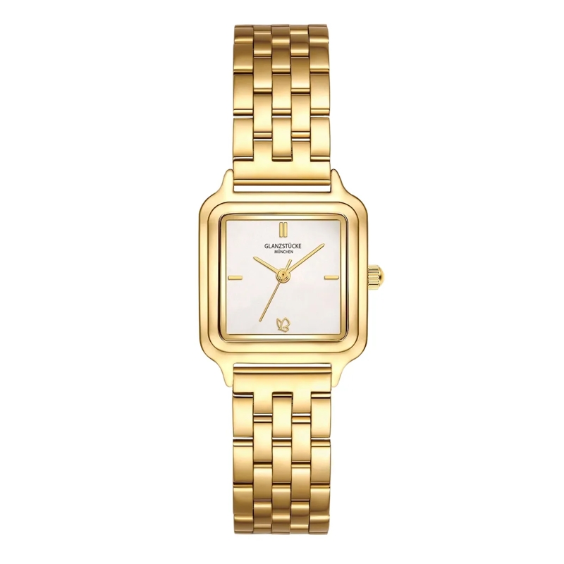 Glanzstücke München Automatikuhr Damen Armbanduhr Edelstahl gold