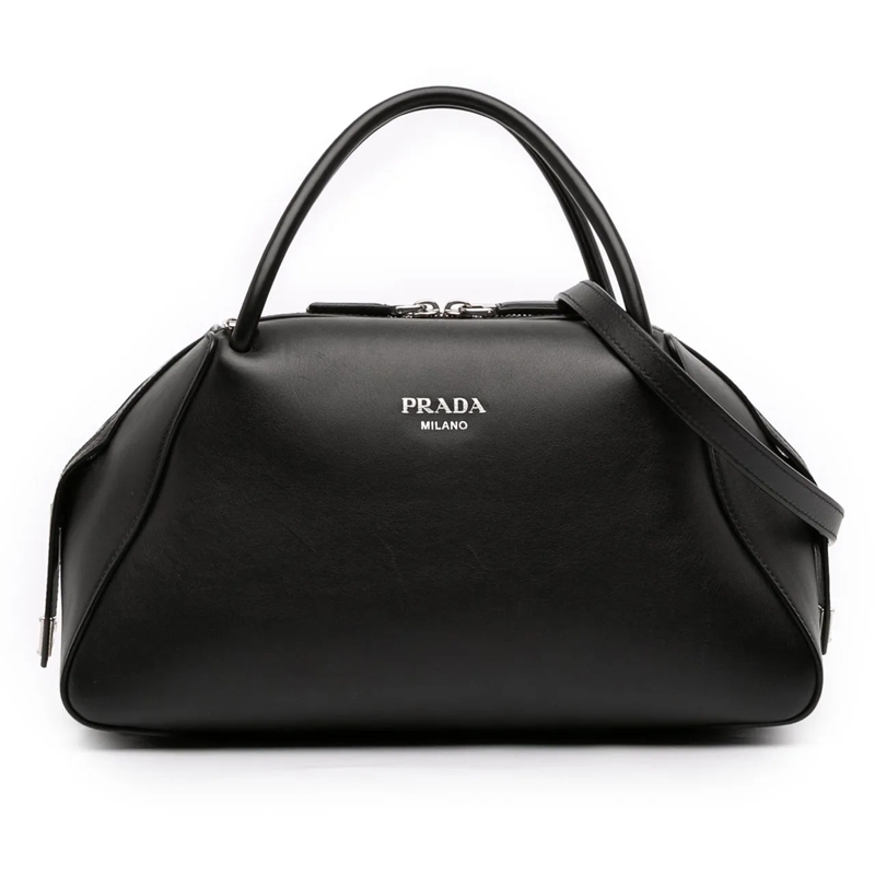 Prada Schultertasche Medium Brushed Leather Supernova Satchel schwarz