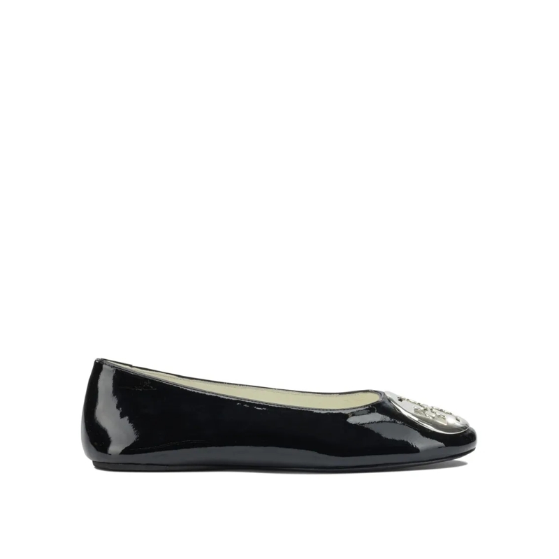 Tory Burch Balletschoenen Glossy Bovine Leather Ballerinas Black