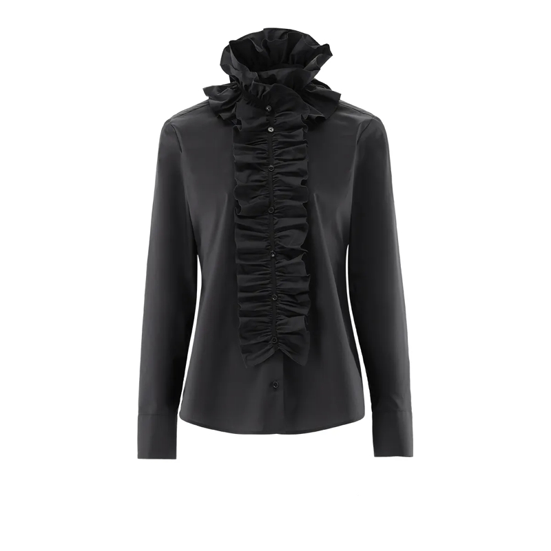 VAN LAACK Bluse Bluse Modern Fit Uni schwarz