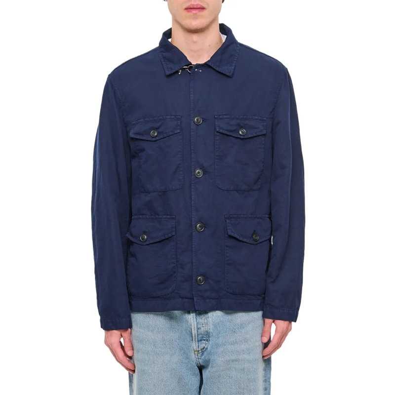 Fay  Jacket With Patch Pockets Blue