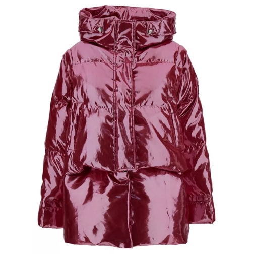 Anitroc Chiara' Oversized Red Down Jacket Pink Donzen jassen