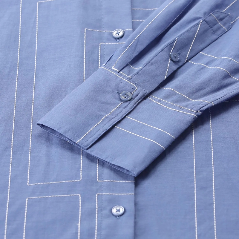 TOTEME Mini-robe Blusenkleid aus Bio-Baumwollmix blau(Image 5)