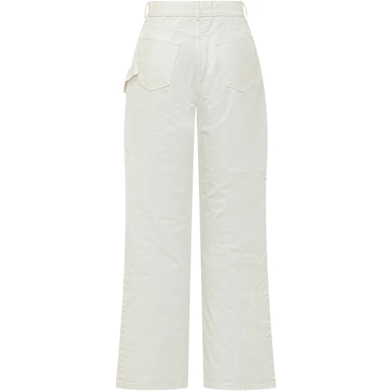 J.W.Anderson Pantalon Pantaloni Wide Leg con Tasca Applicata weiß(Image 2)