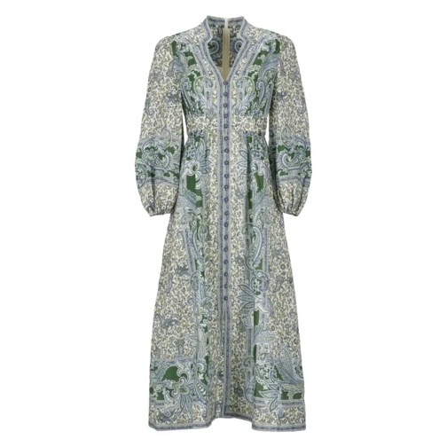 Zimmermann  Ottie Plunge Dress Green