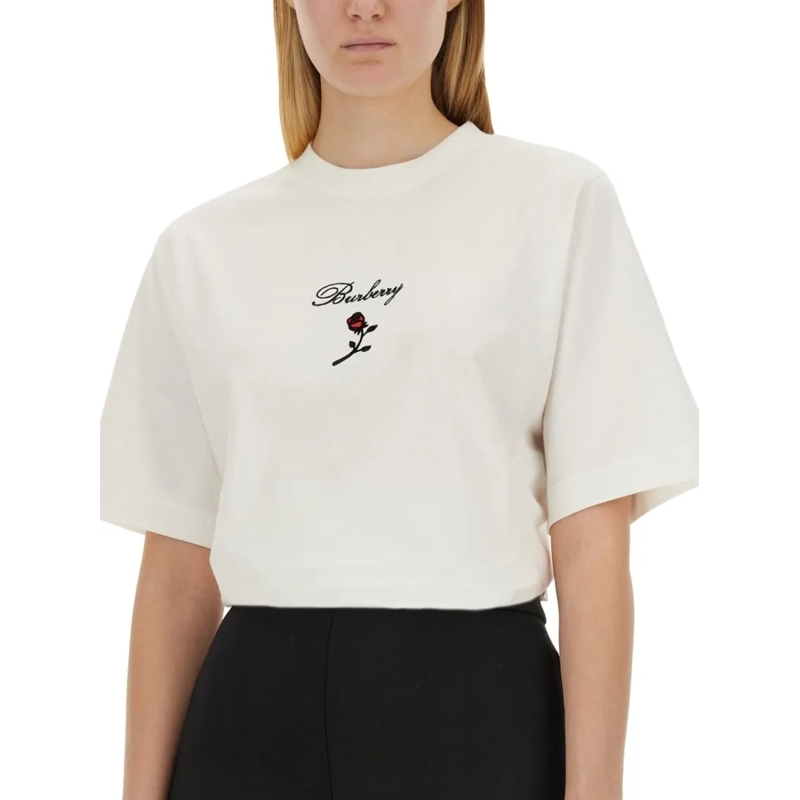 Burberry T-Shirt Logo-Embellished Regular Fit T-Shirt White (Image 4)