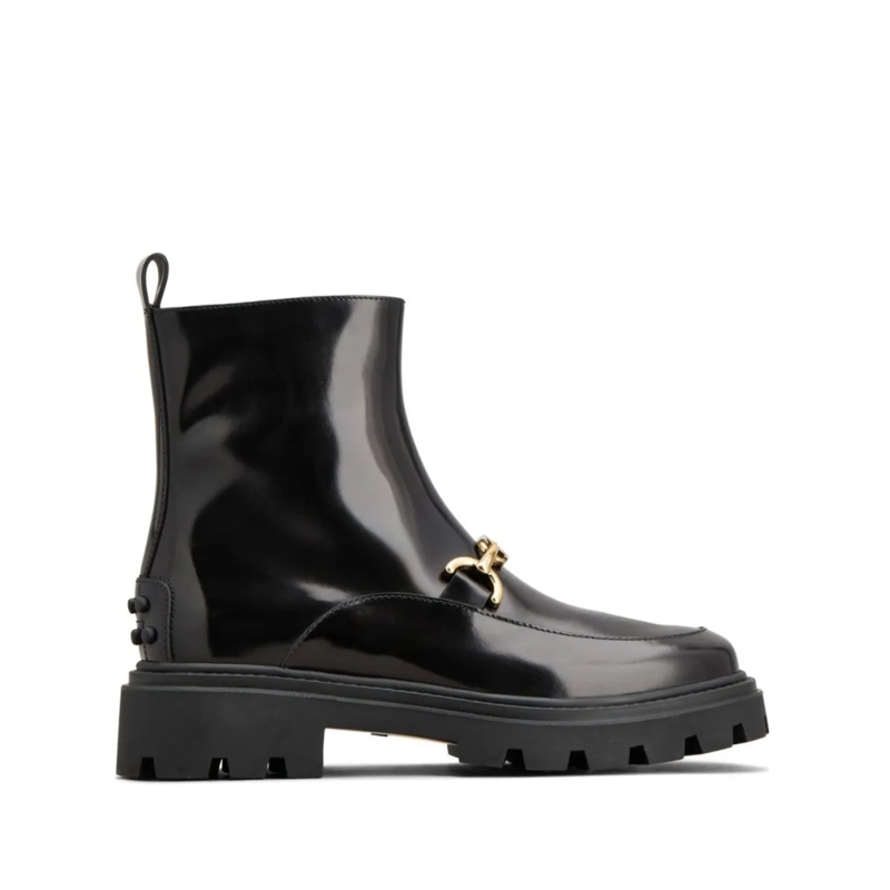 Tod's Bottes Glossy Black Ankle Boots Black