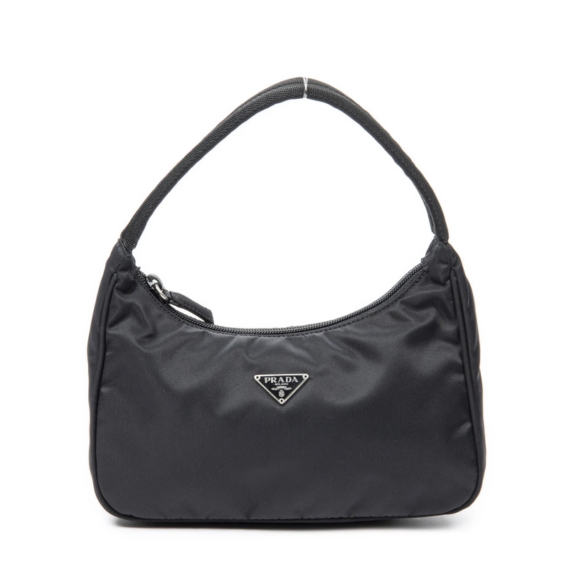 Prada Crossbody Bag Vintage Mini Zip Hobo schwarz