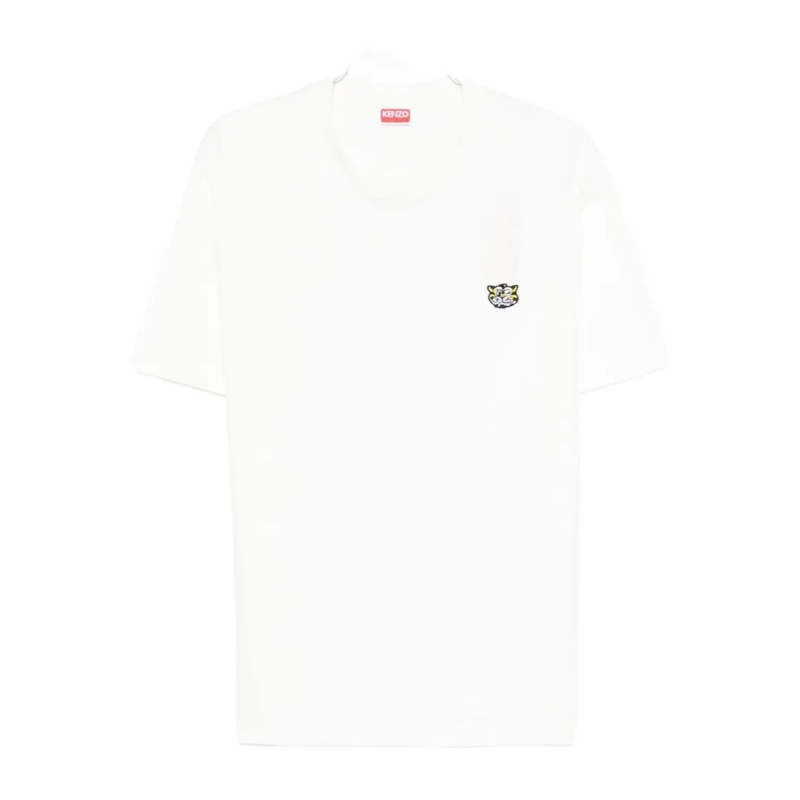 Kenzo T-Shirt Embroidered White Cotton T-Shirt With Relaxed Fit White