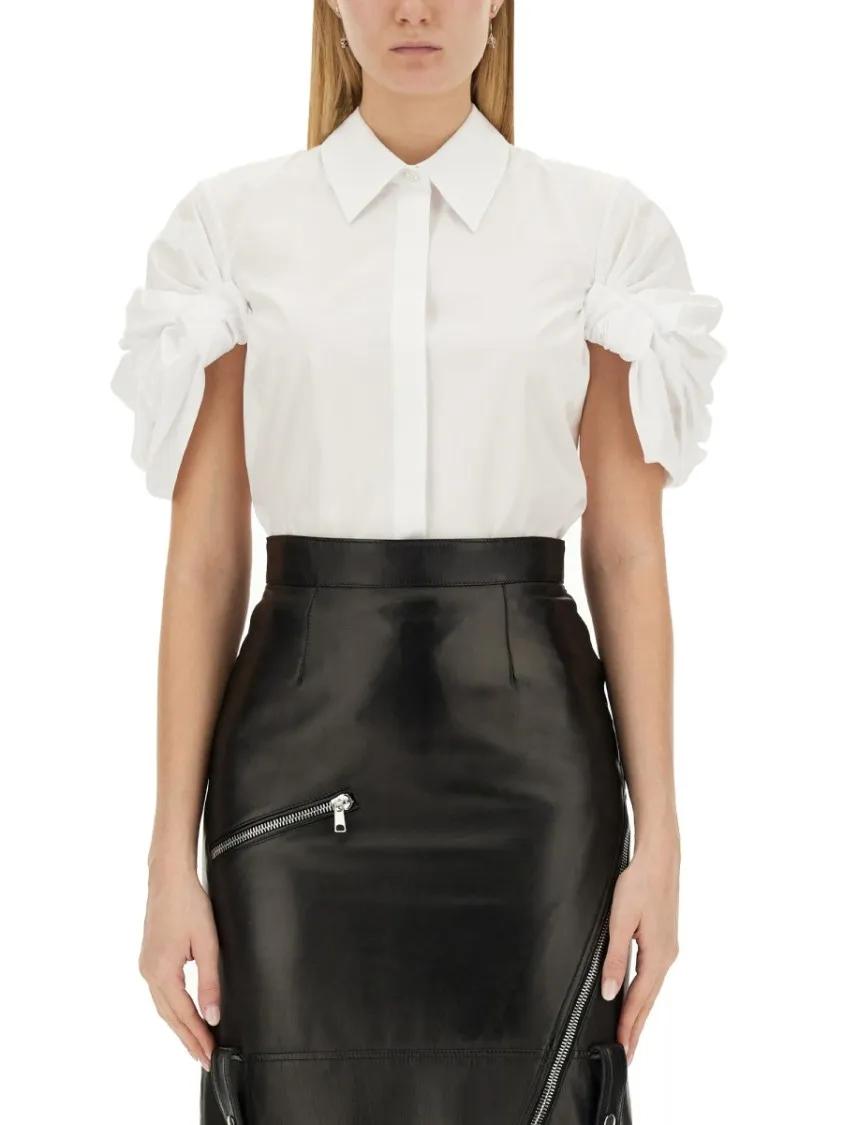 Thumbnail - Alexander McQueen - Shirt With Knot Sleeve - Größe 40 - weiß