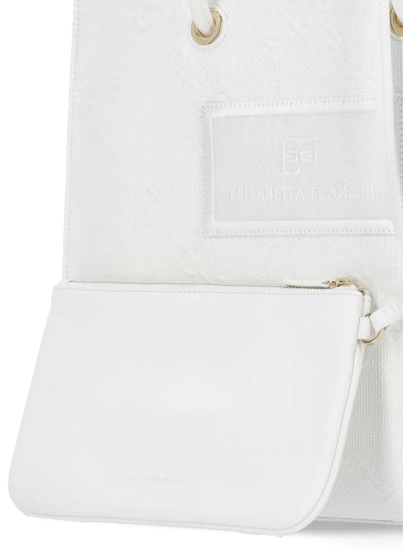 Elisabetta Franchi Shoppers Bags Ivory in wit