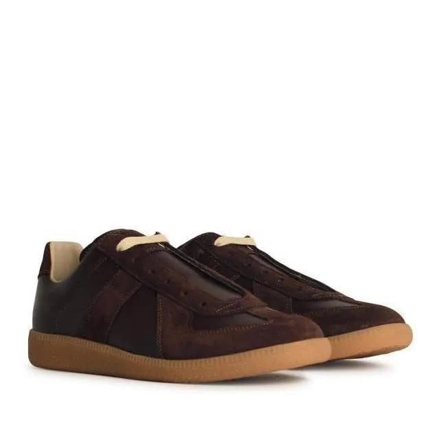 Maison Margiela Low-Top Sneaker - Replica%27 Brown Leather Sneakers - Gr. 35 (EU) - in Braun - für Damen