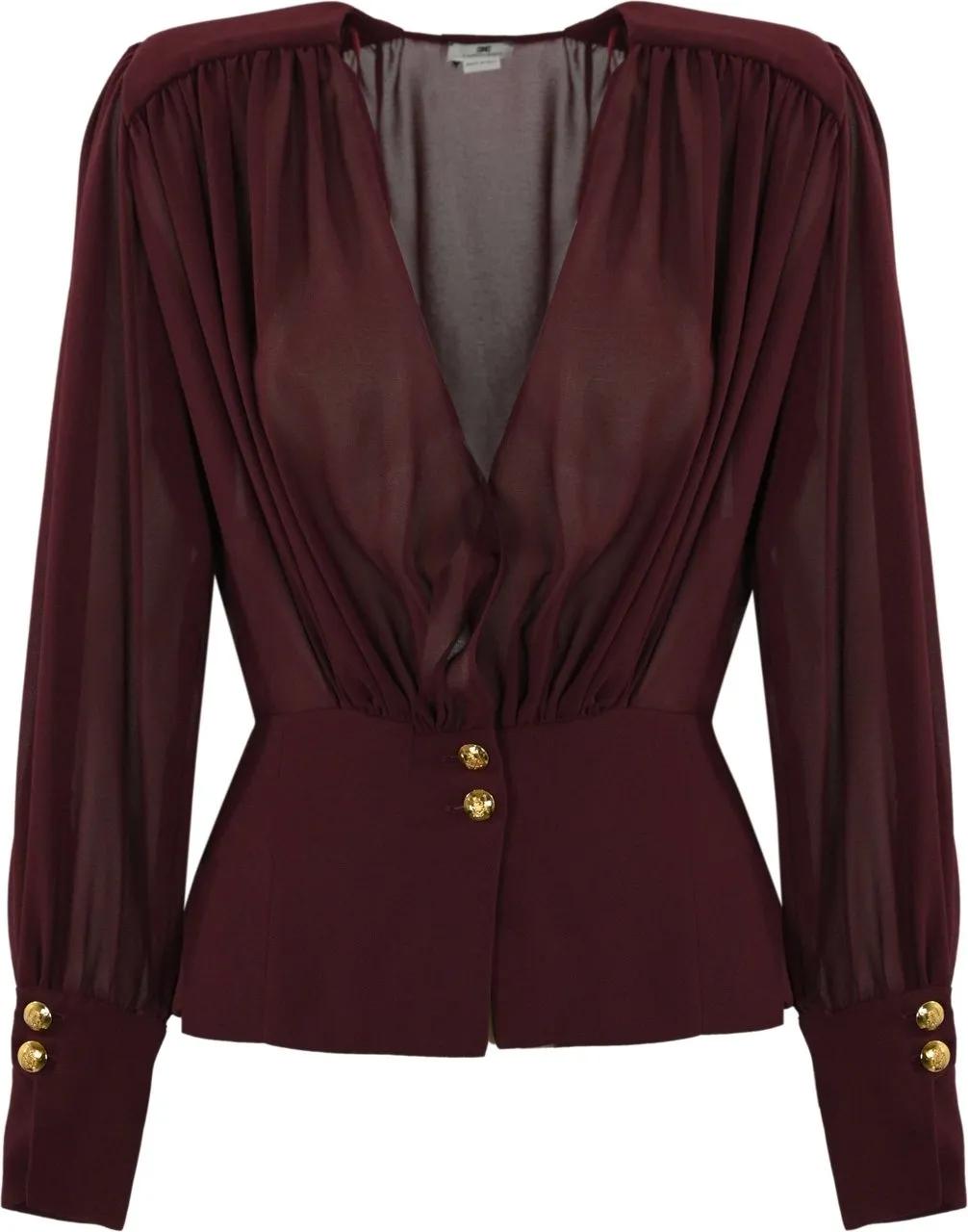 Thumbnail - Elisabetta Franchi - Shirts Rouge Noir - Größe 42 - beige