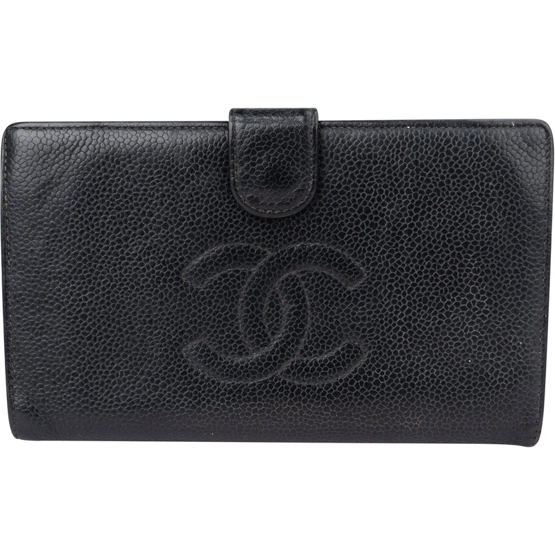 Chanel Geldbörse Chanel Cavair Leather CC Wallet schwarz