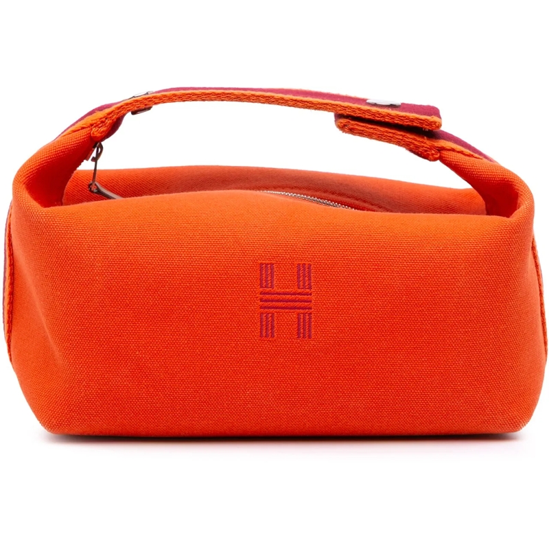 Hermès Nécessaire Small Canvas Bride A Brac Case orange