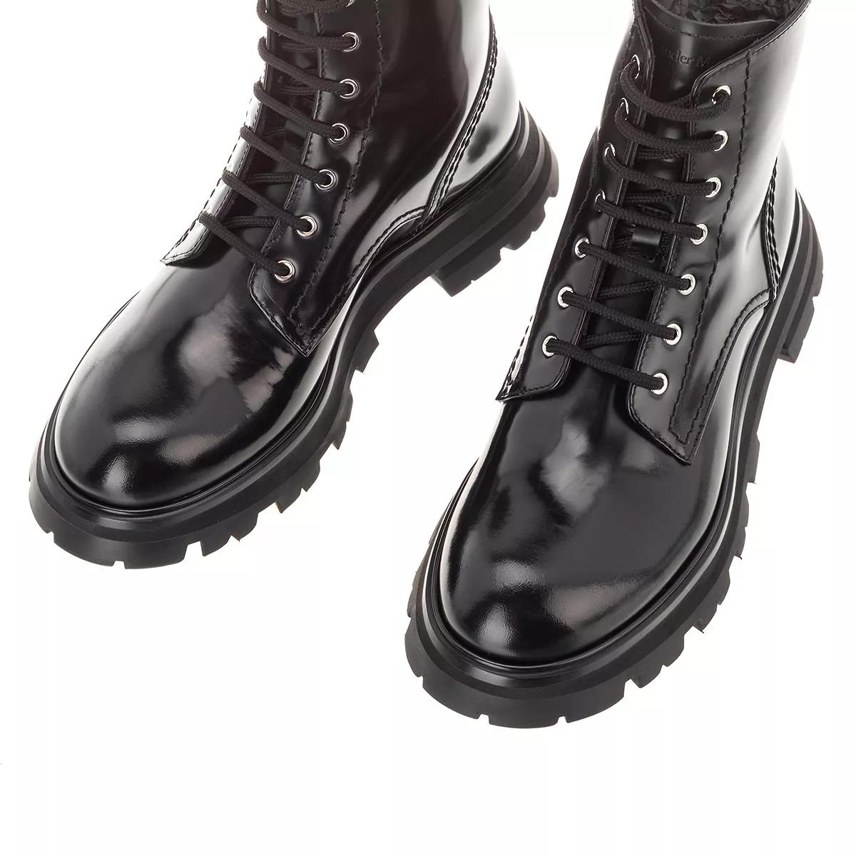 Alexander McQueen Wander Boots Leather Black Bottes lacets