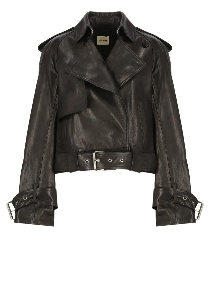 Khaite - The Hammond Leather Jacket - Größe S - schwarz