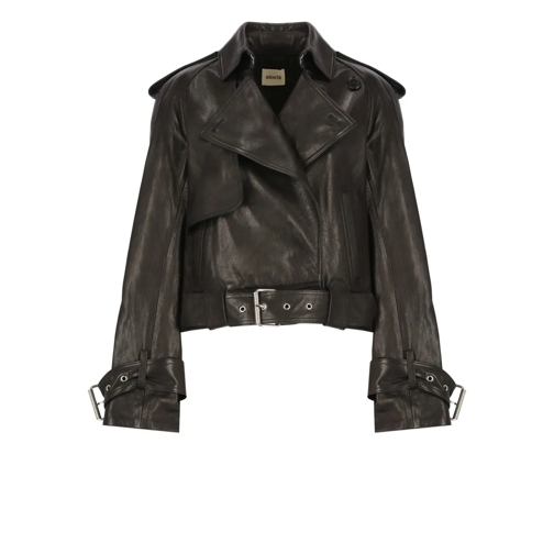 Khaite The Hammond Leather Jacket Black Giacche in pelle