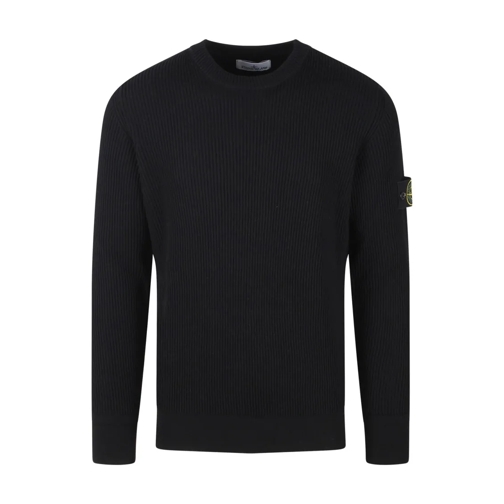 Stone Island Pull Full Rib Wool Sweater Black