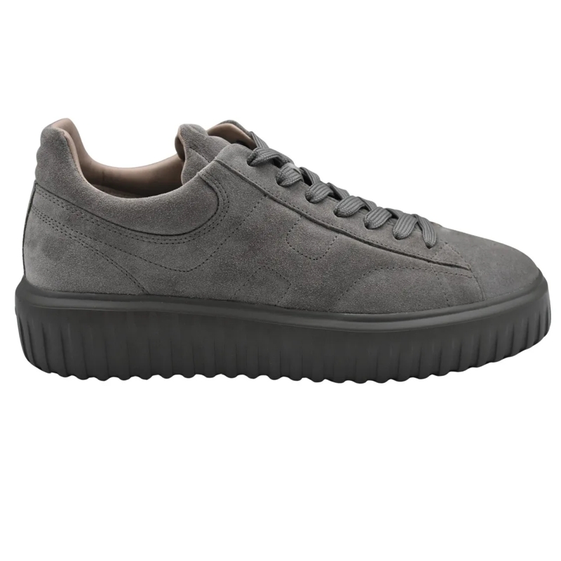 Hogan Schnürschuhe Swamp Laced Shoes With Soft Suede Finish Grey