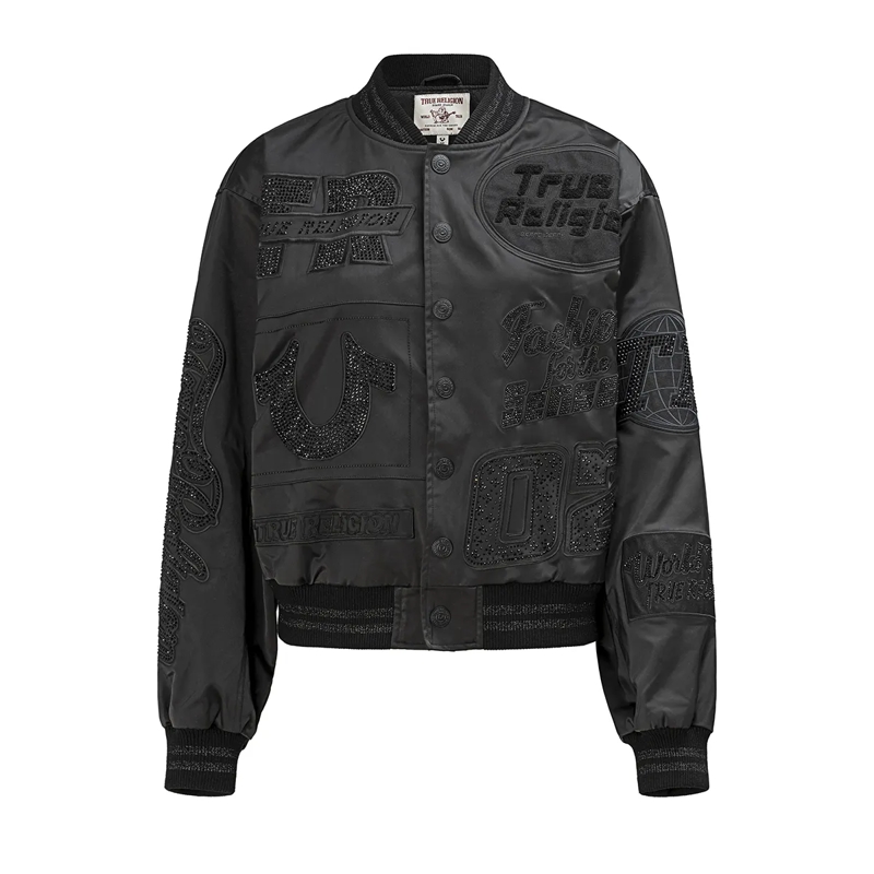 True Religion Blouson - Bomber-Jacke- Verzierung mit Ziersteine- Lässi schwarz