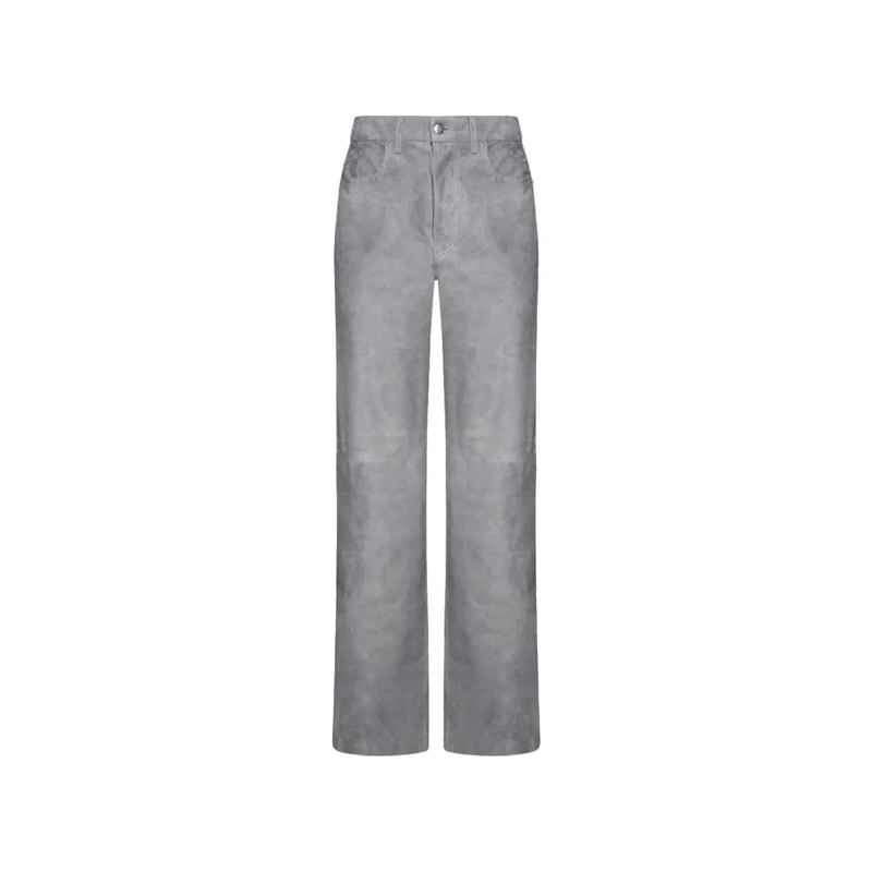Amiri Pantalon de costume Leather Pants Grey