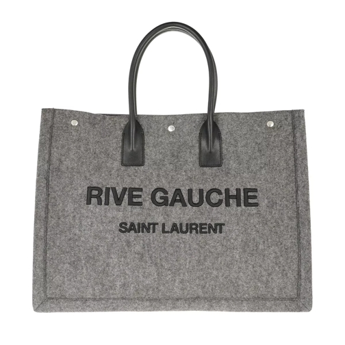 Saint Laurent Rive Gauche Tote Bag Graphit Grey/Black Rymlig shoppingväska