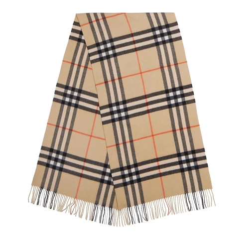 Burberry Washed Giant Checked Scarf Sand Sciarpa in cashmere