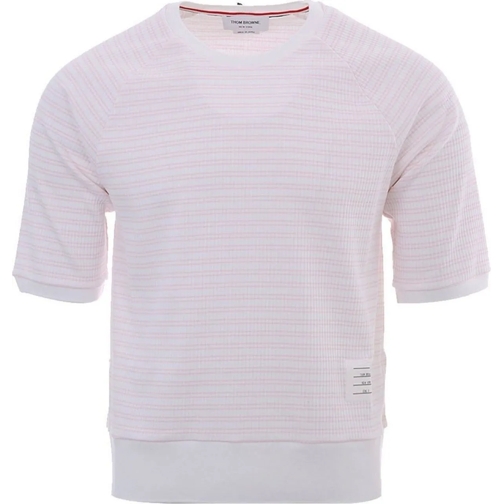 Thom Browne T-Shirts Thom Browne Striped Cotton T-Shirt rose