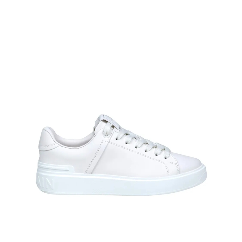 Balmain Lage-top sneaker B Court White Leather Sneakers White