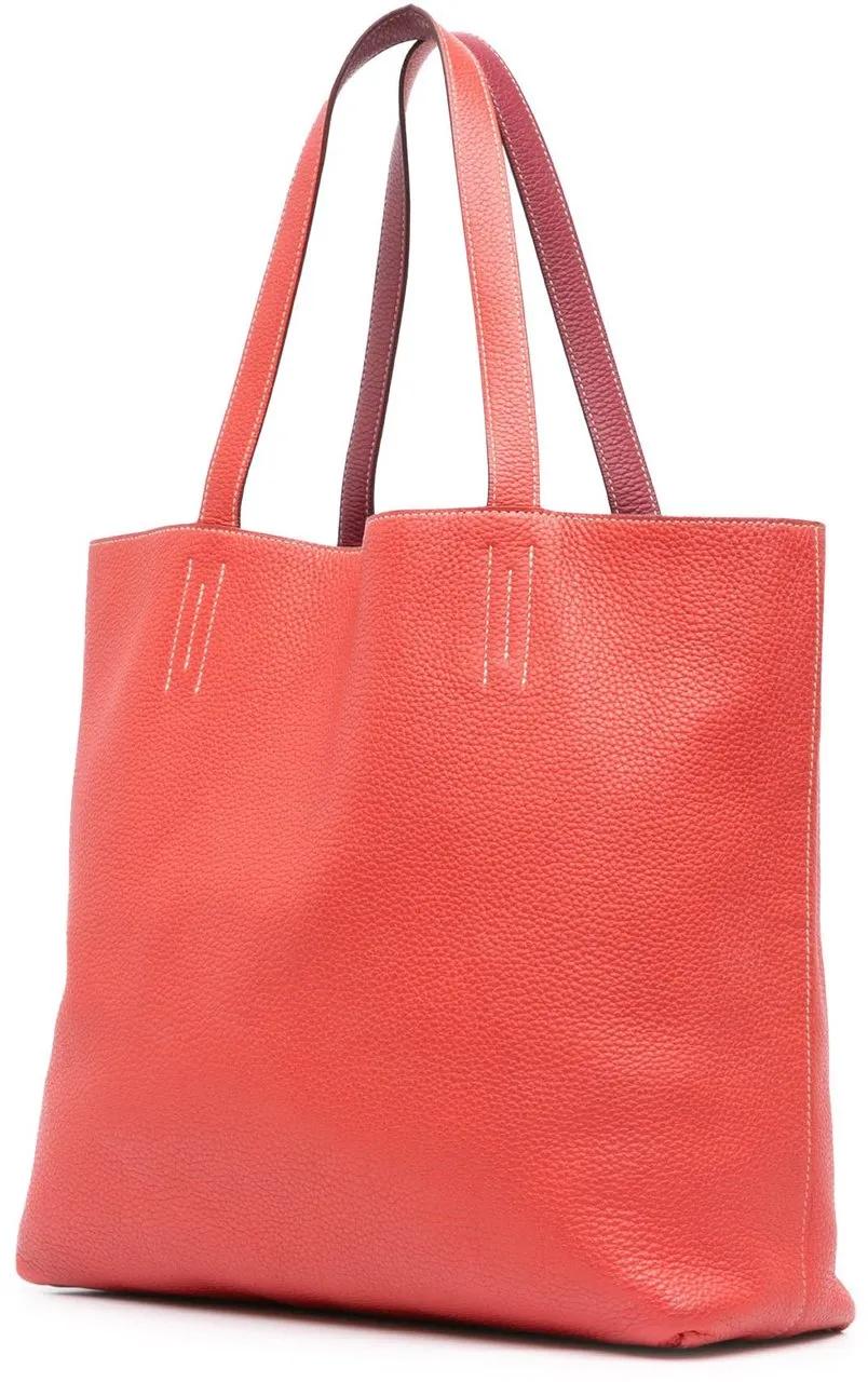 Hermès Shoppers Clemence Double Sens 45 in rood