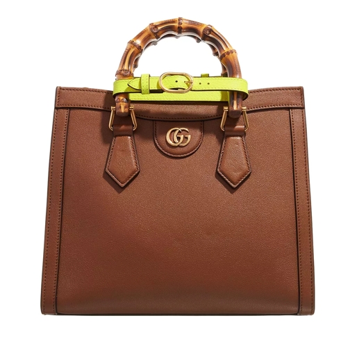 Gucci Diana Small Tote Bag Cuir/Yellow Fluo Rymlig shoppingväska