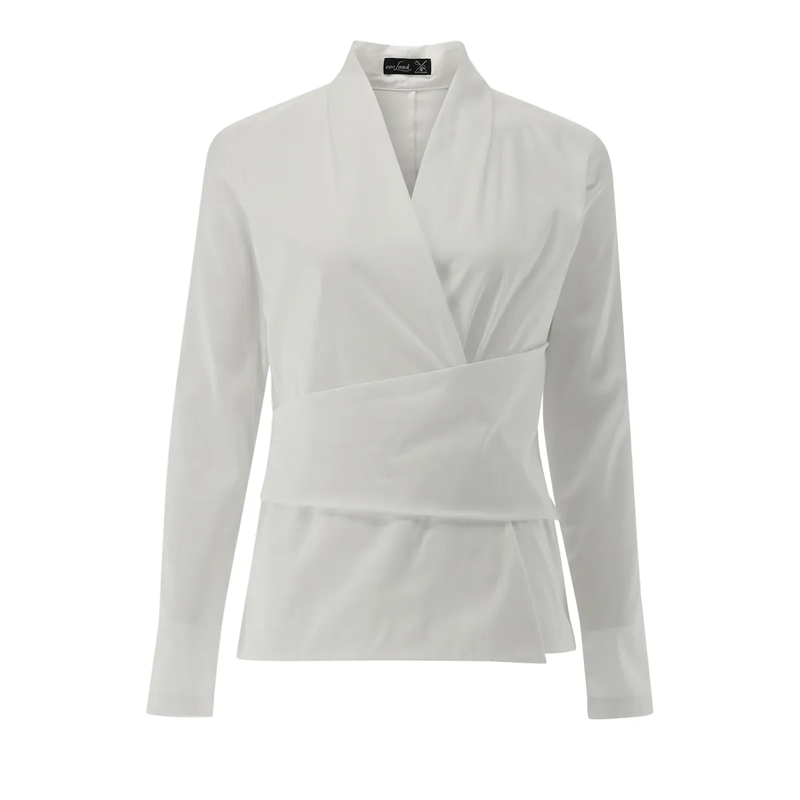 VAN LAACK Bluse Bluse Slim Fit Uni weiss