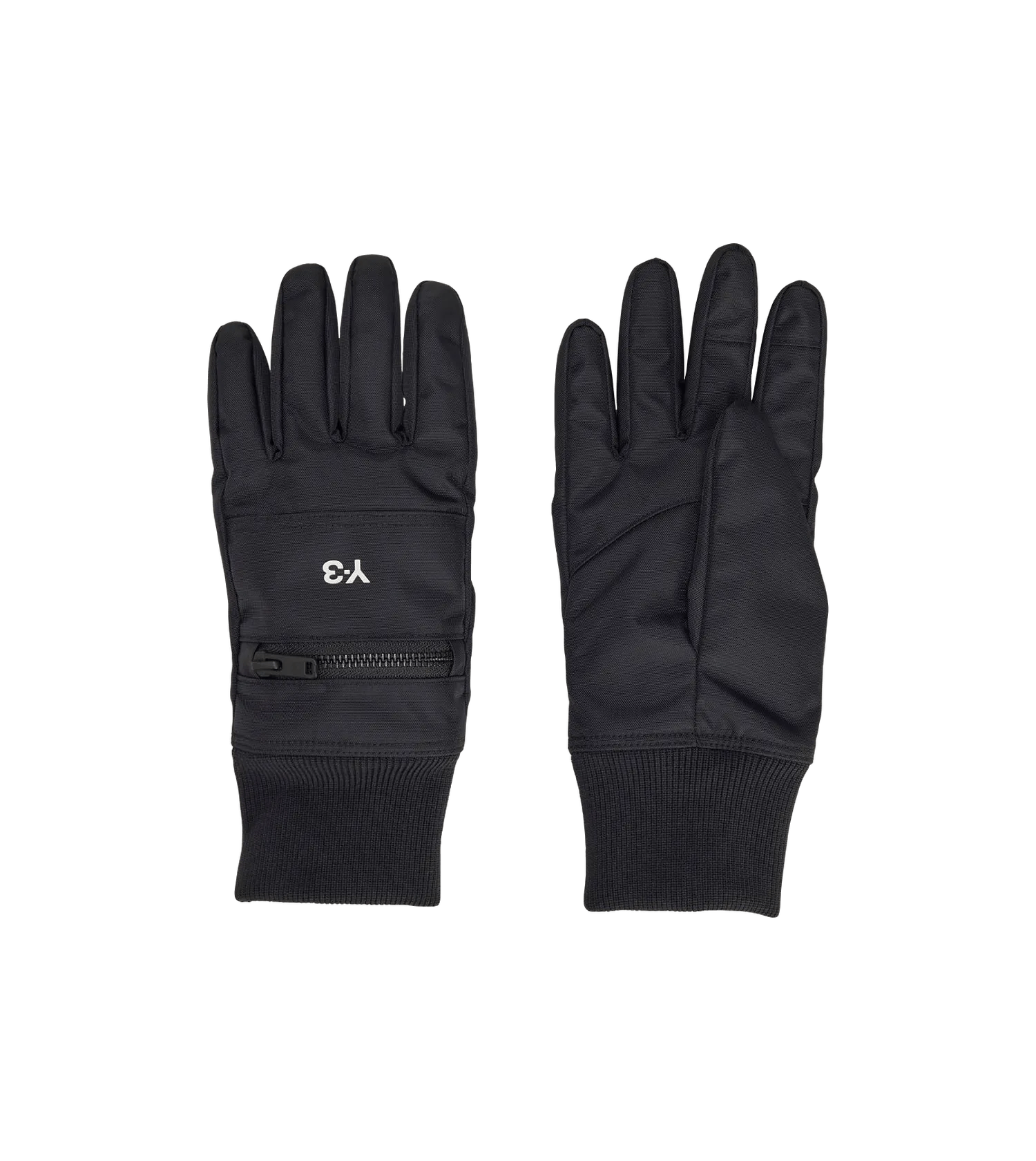 Y-3 Handschuhe - NY Handschuhe mit Logo-Print - Gr. L - in Schwarz - für Damen