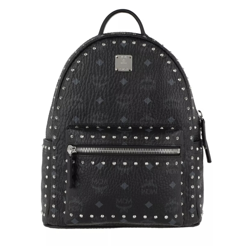 MCM Stark Outline Studs Backpack Small Black Backpack