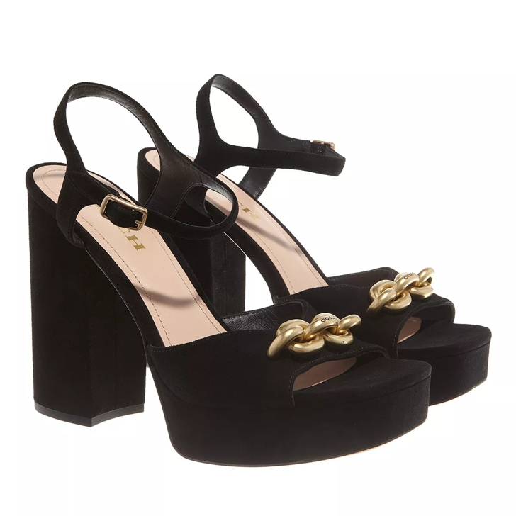 Coach Nicolette Suede Sandal Black Sandale