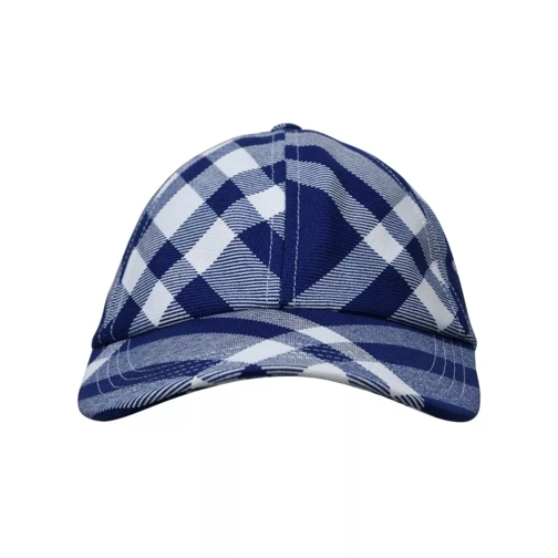 Burberry Check Hat In Blue Wool Blend Blue 