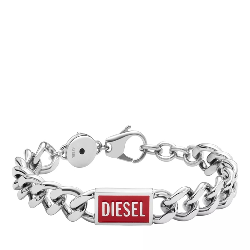 Diesel Stainless Steel Logo Chain Bracelet Silver Bracelet
