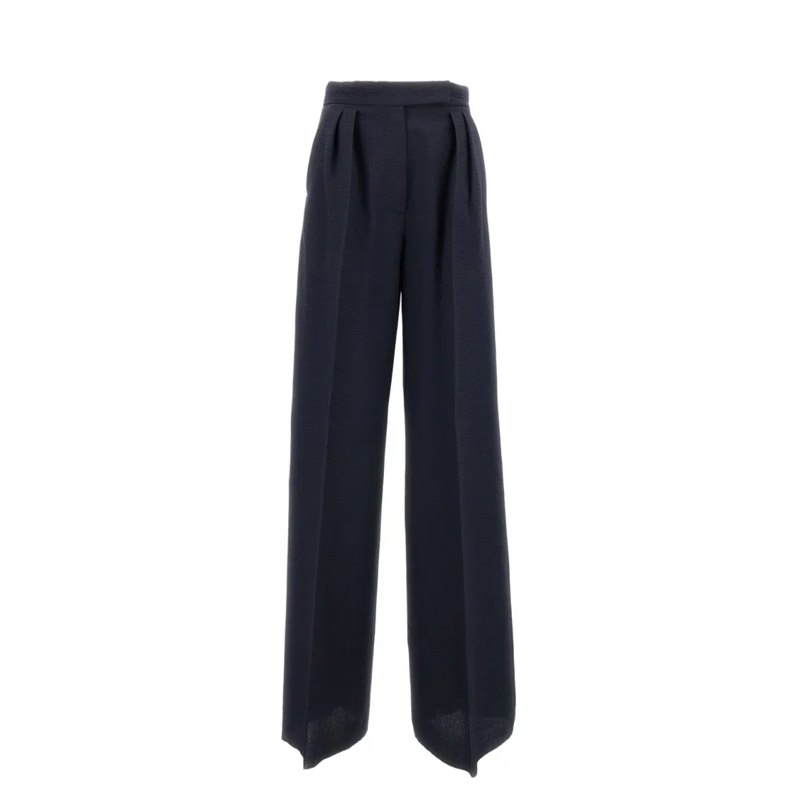 Max Mara  Straight-Leg Trousers With Front Pleats Blue