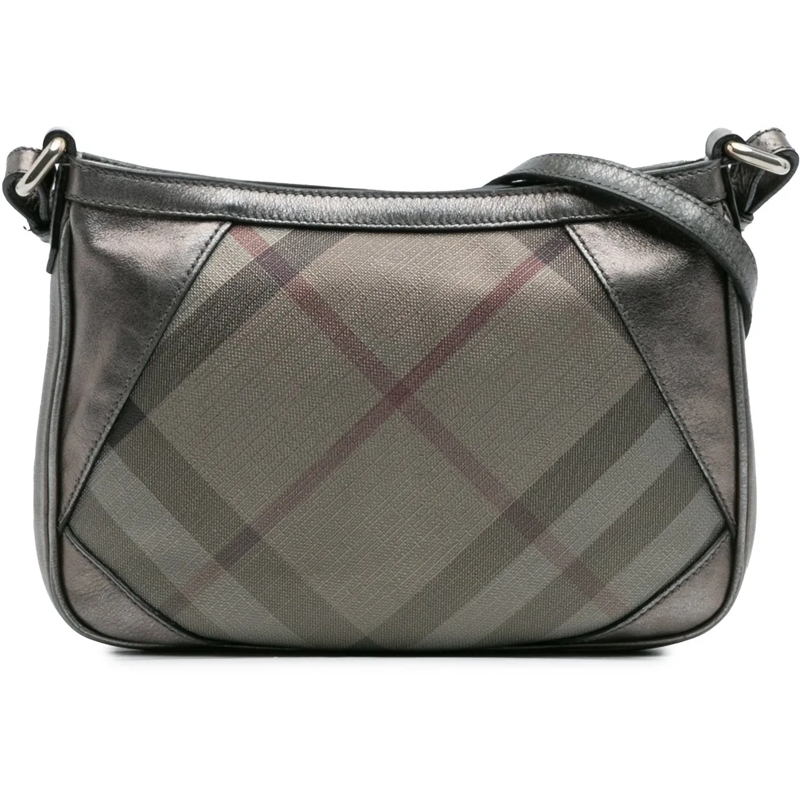 Burberry Sac à bandoulière Shimmer Check Coated Canvas Crossbody silber