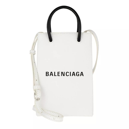 Balenciaga Shopping Phone Holder Bag Leather White Telefoontas