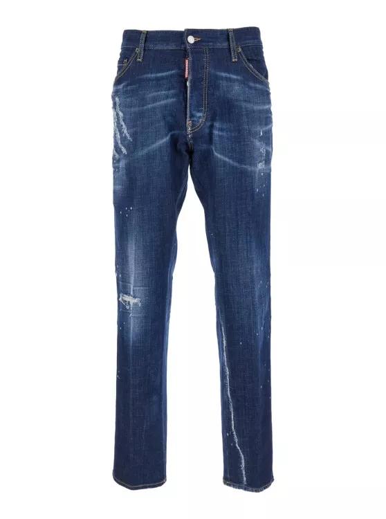 Thumbnail - Dsquared2 - Cool Guy' Blue Straight Jeans - Größe 50 - blau