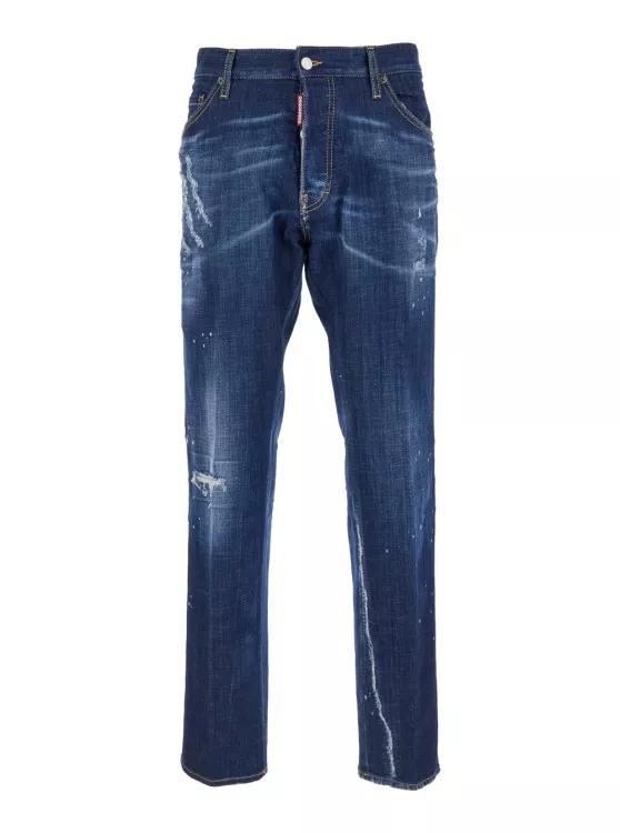 Dsquared2 - Cool Guy%27 Blue Straight Jeans With Faded Effect In - Größe 50 - blue