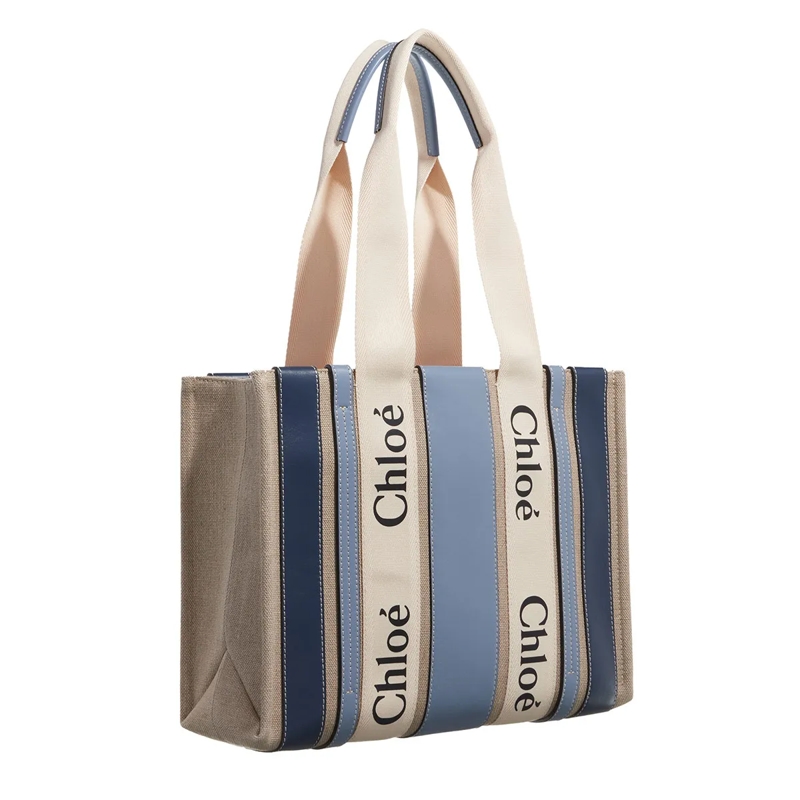Chloé Tote Woody Medium Tote Bag Blue(Image 7)