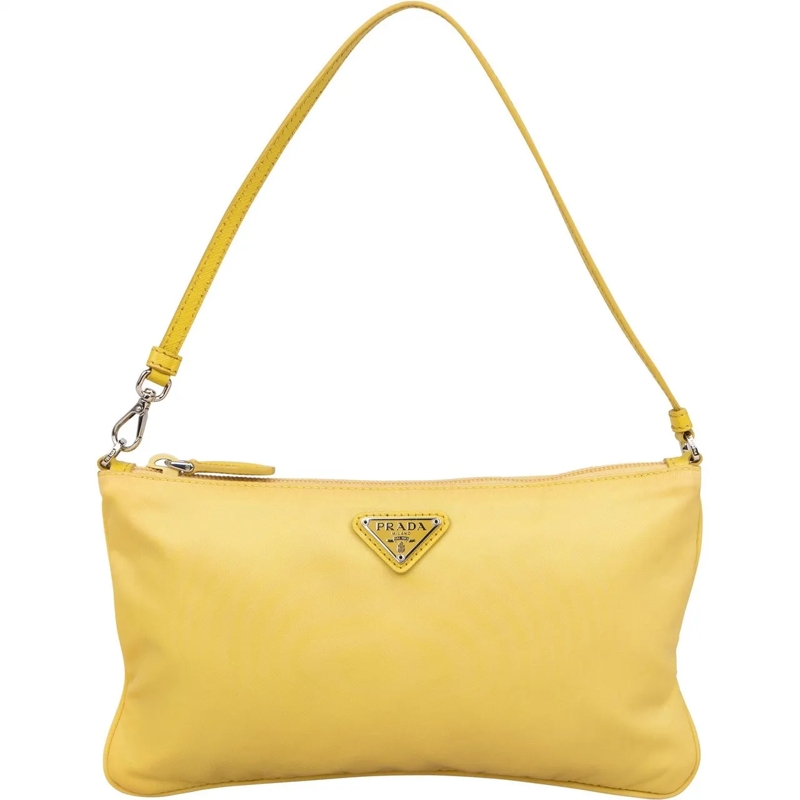 Prada Tote Prada Yellow Nylon Triangle Mini Handbag gelb